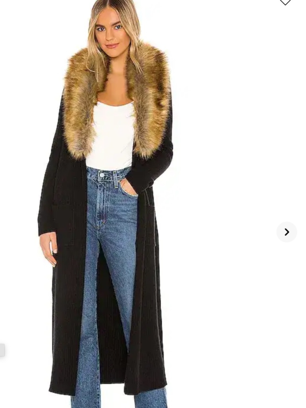 Show Me Your Mumu Black Sweater with Faux Fur Trim